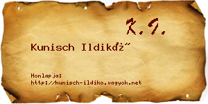 Kunisch Ildikó névjegykártya